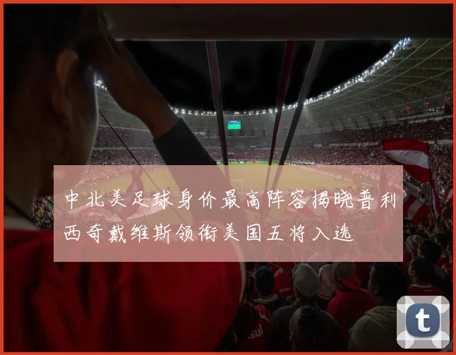 中北美足球身价最高阵容揭晓普利西奇戴维斯领衔美国五将入选
